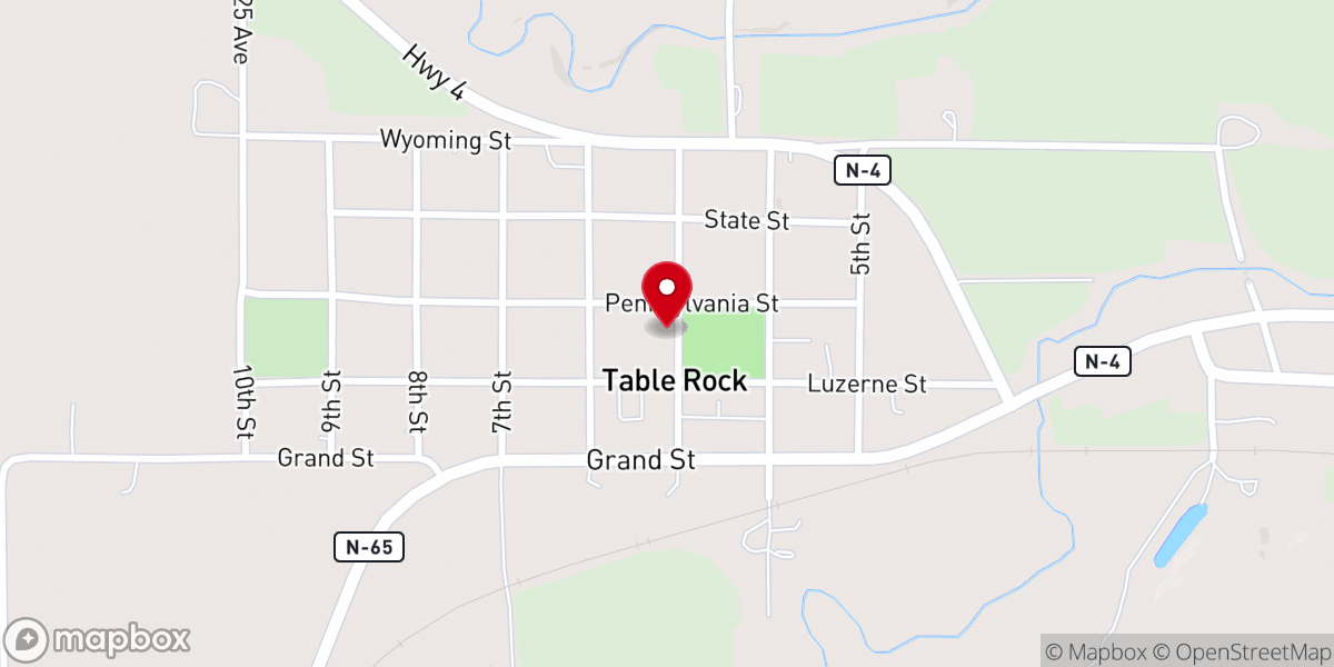 Map showing location of Table Rock Historical Museum