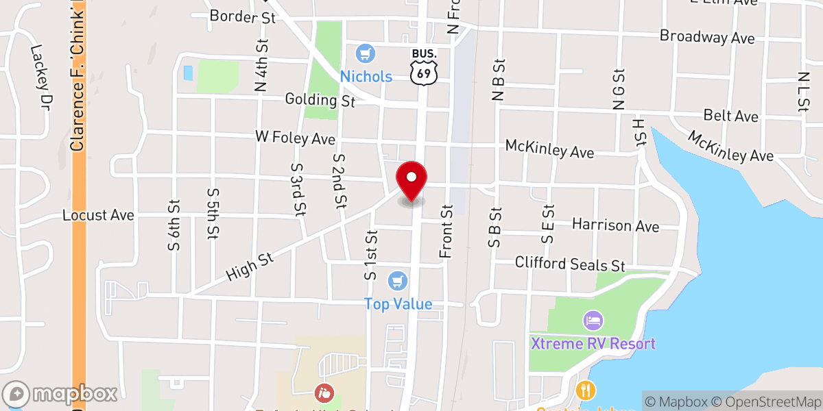 Map showing location of La Finca Mexican Grill