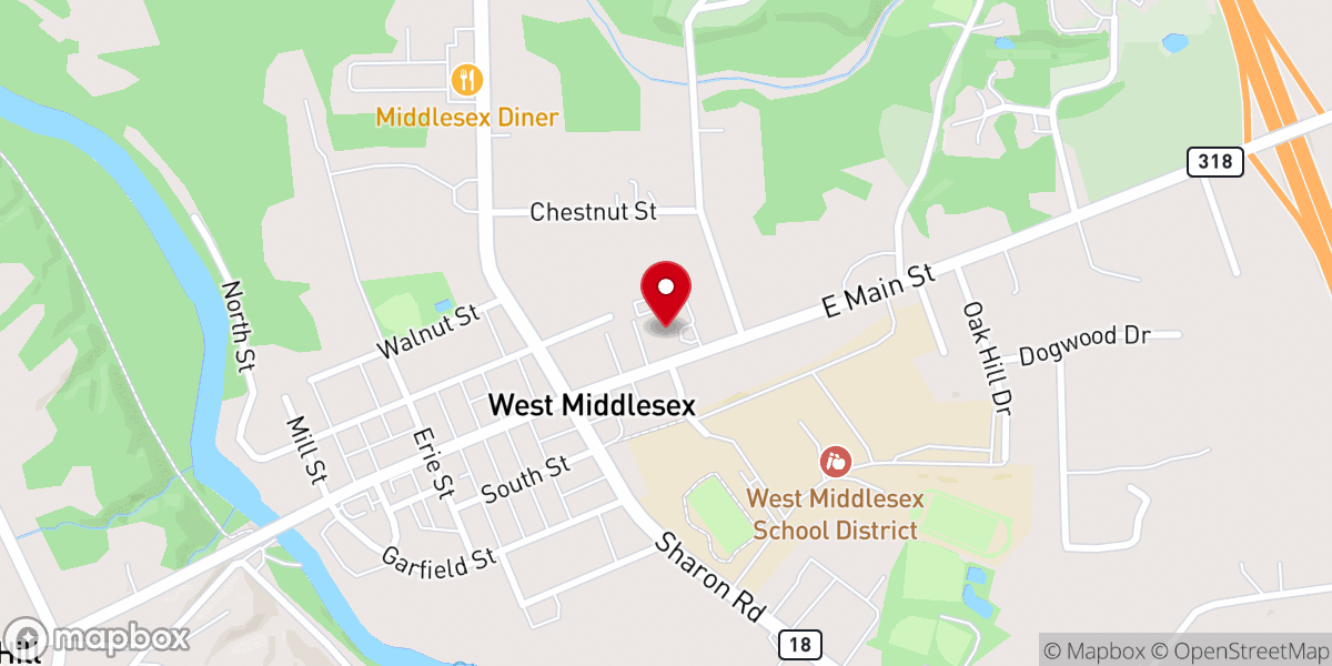 Map showing location of The Presbyterian Church of West Middlesex (ECO)