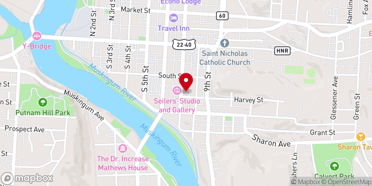 Map showing location of Trinity Evangelical Lutheran Church