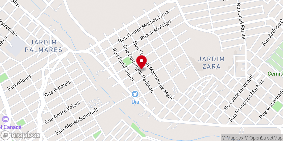 Map showing location of Igreja São João Bosco