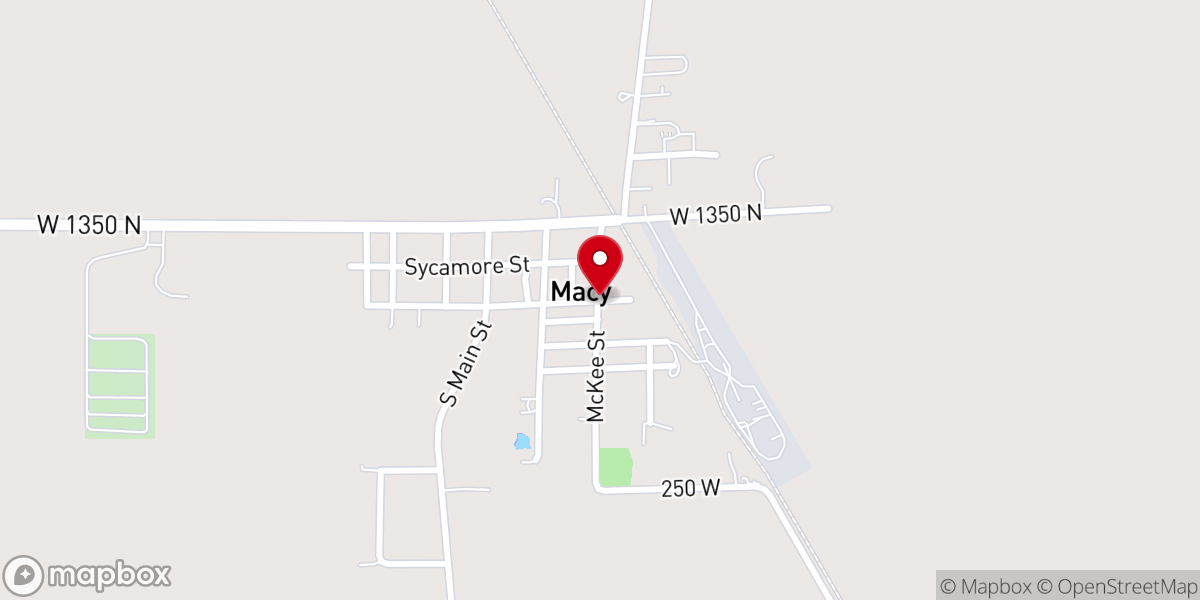 Map showing location of Macy