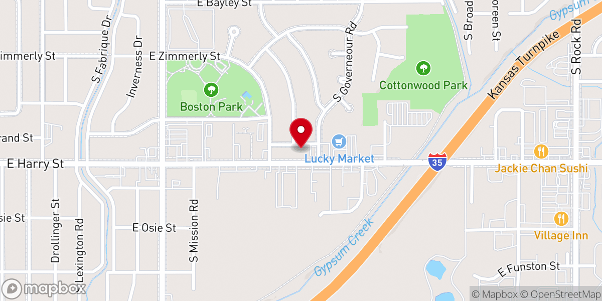 Map showing location of Praise Chapel Wichita