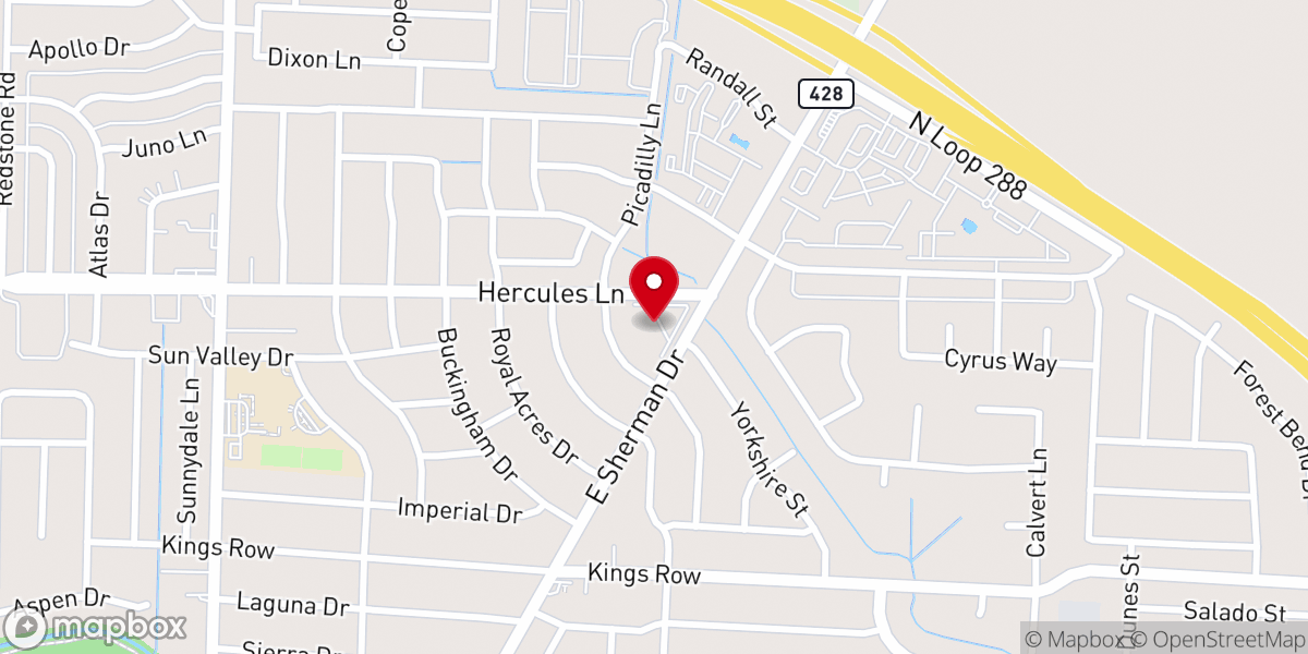 Map showing location of Sherman Drive Church of Christ