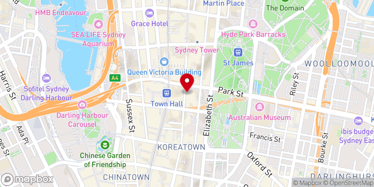 Map showing location of Pitt Street Uniting Church