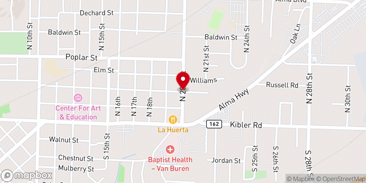 Map showing location of Faith Tabernacle
