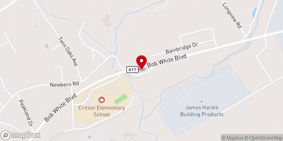 Map showing location of Pulaski Church of Christ