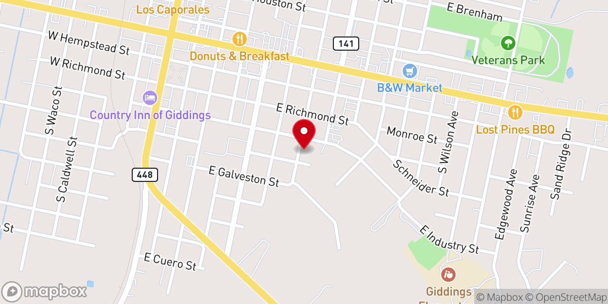 Map showing location of Church of Christ