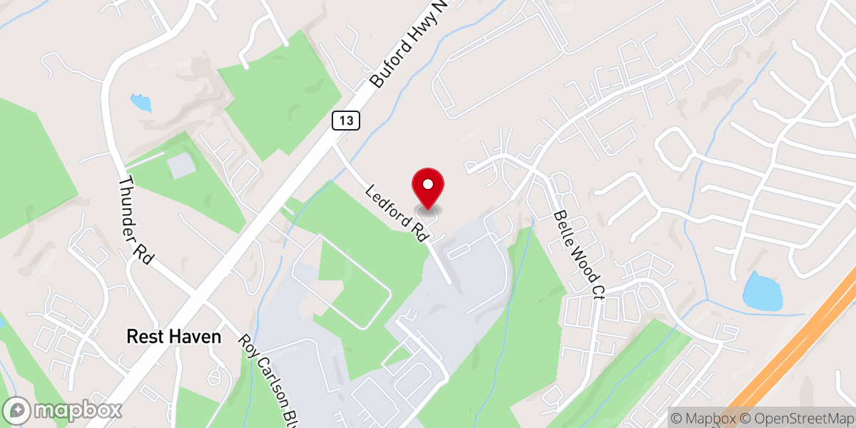 Map showing location of Resthaven Baptist Church