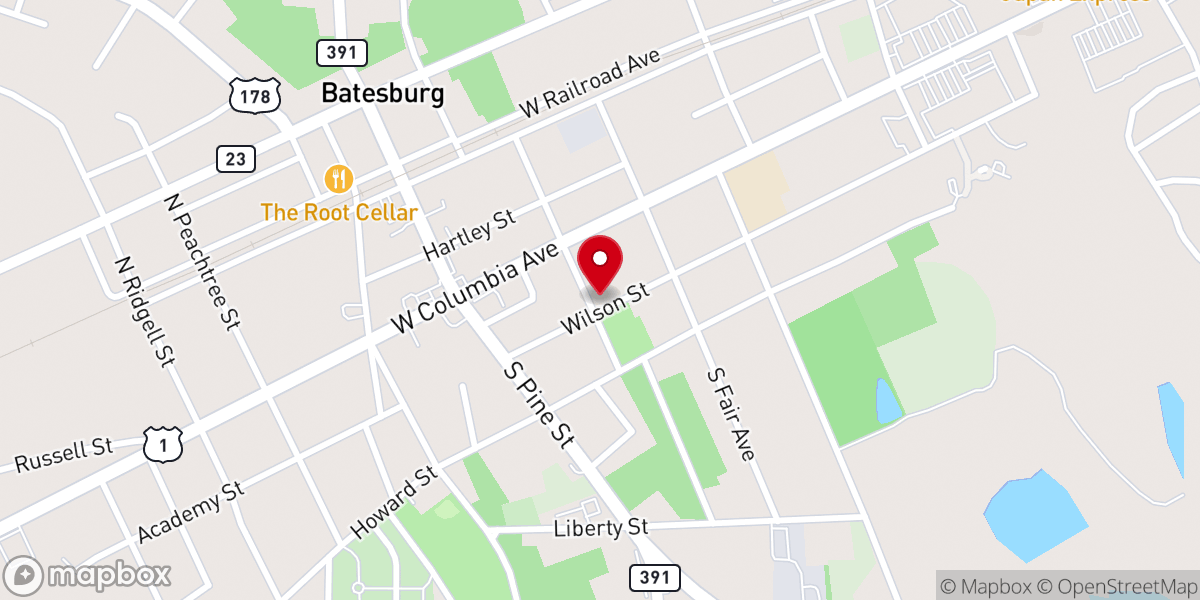 Map showing location of St Paul's Episcopal Church