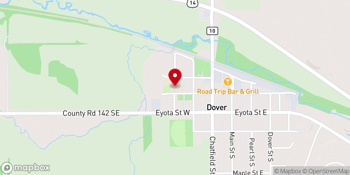 Map showing location of City of Dover