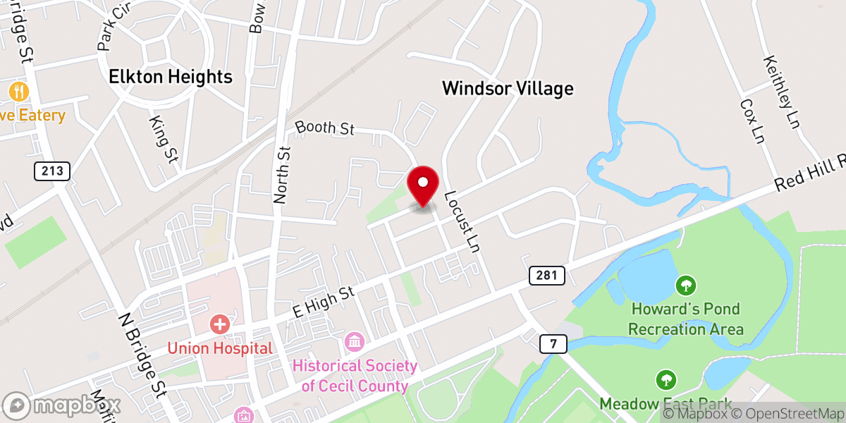Map showing location of Wright's AME Church