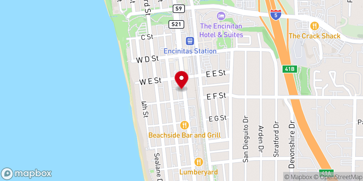 Map showing location of 1St Street Bar