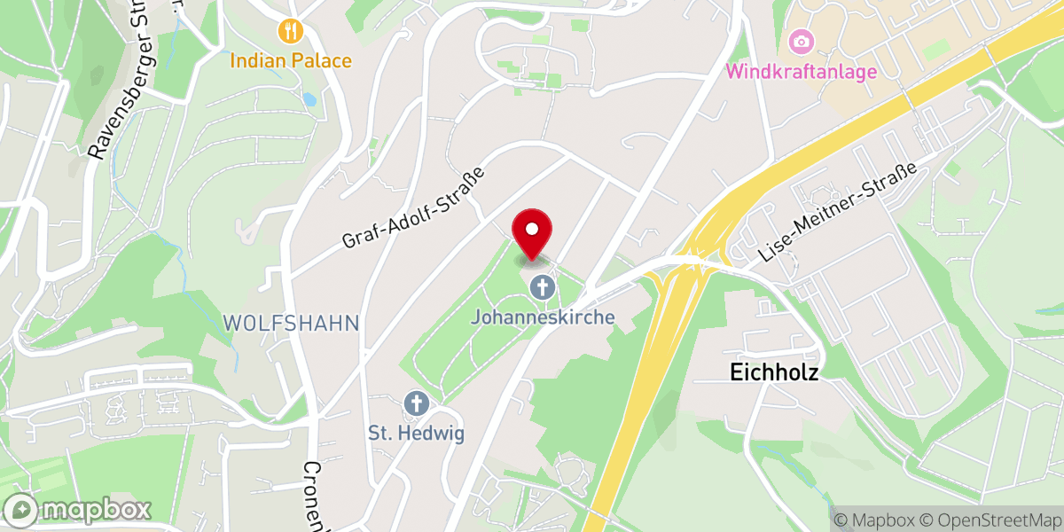 Map showing location of Johanneskirche
