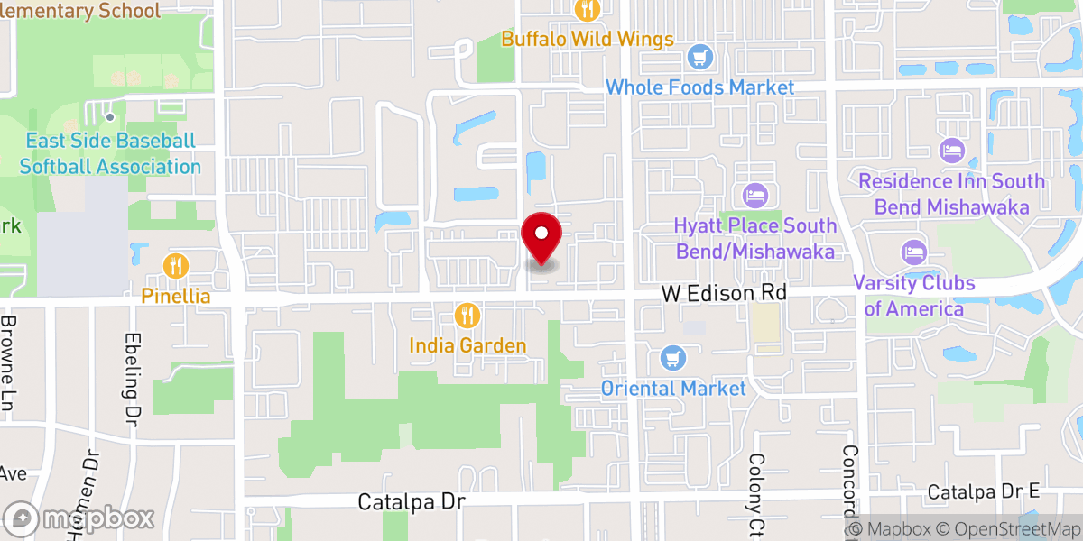 Map showing location of Pentecost International Worship Center