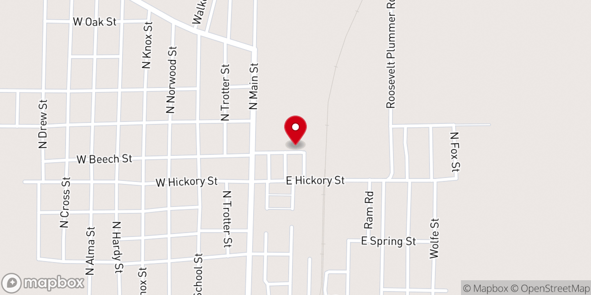 Map showing location of Bethany Baptist Church