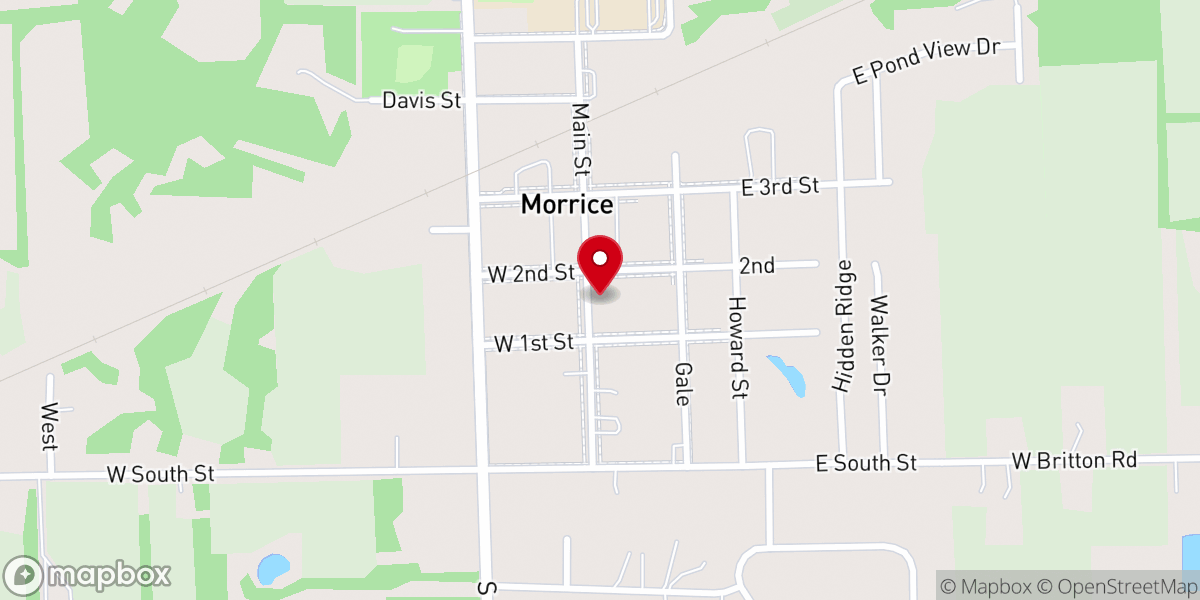 Map showing location of Morrice United Methodist Church