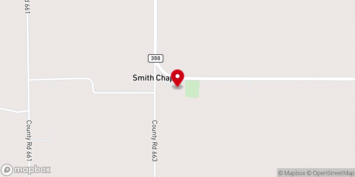 Map showing location of Harris Chapel Baptist Church