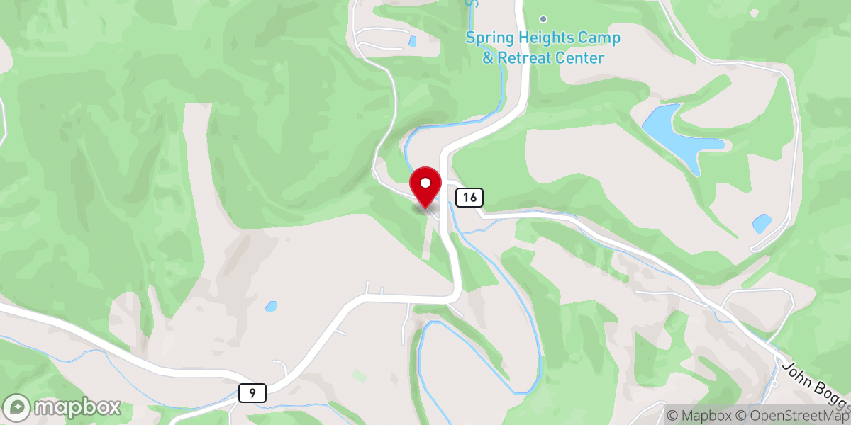 Map showing location of Spring Heights Camp and Retreat Center