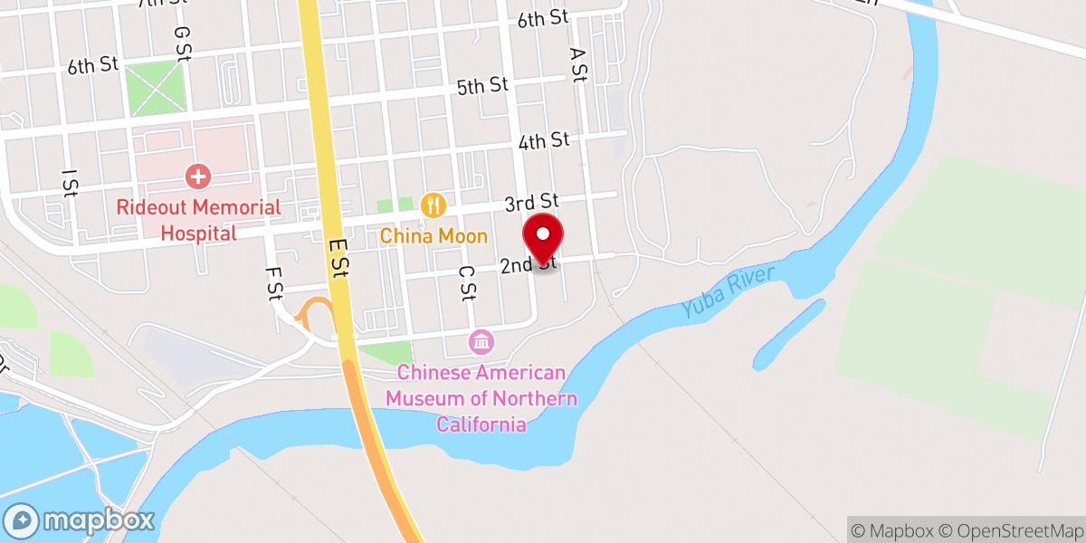 Map showing location of Buddhist Church of Marysville