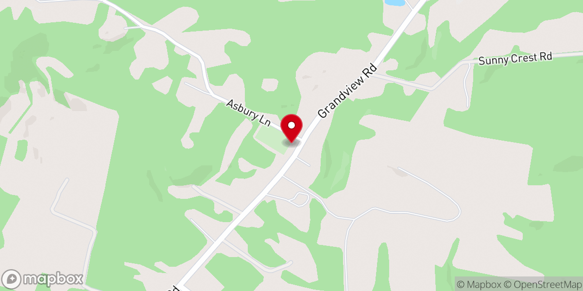 Map showing location of Asbury United Methodist Church