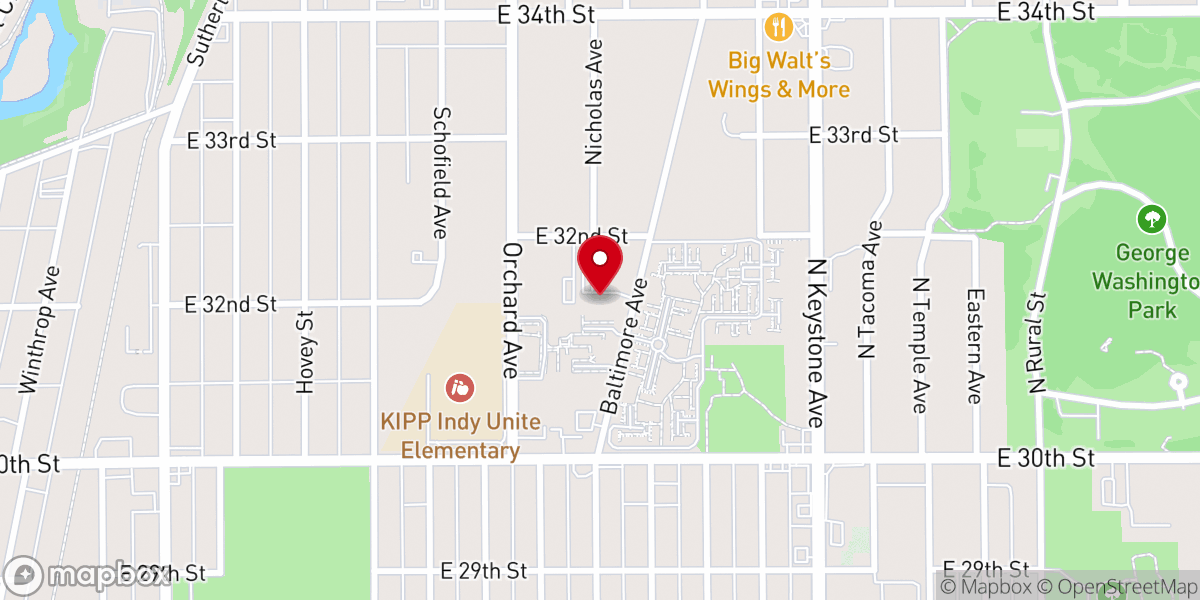 Map showing location of Trinity Baptist Church