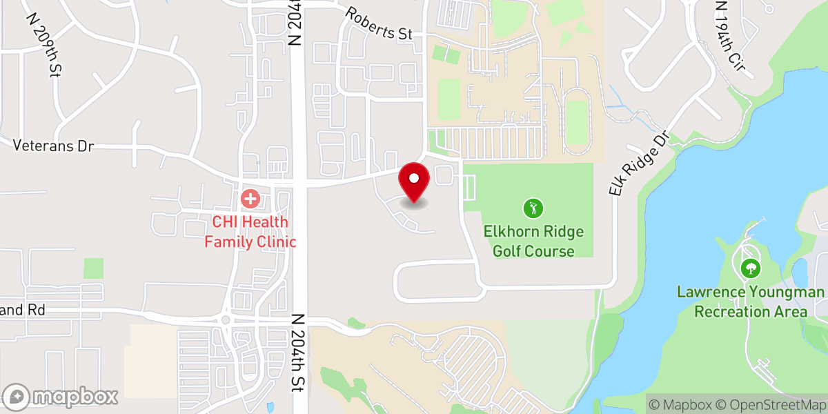 Map showing location of Elkhorn Hills United Methodist Church