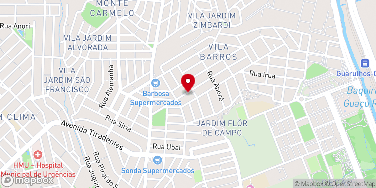 Map showing location of AD Belém Guarulhos - Vila Barros