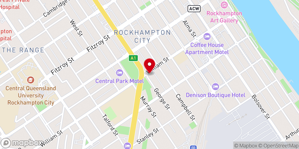 Map showing location of Rockhampton Church of Christ