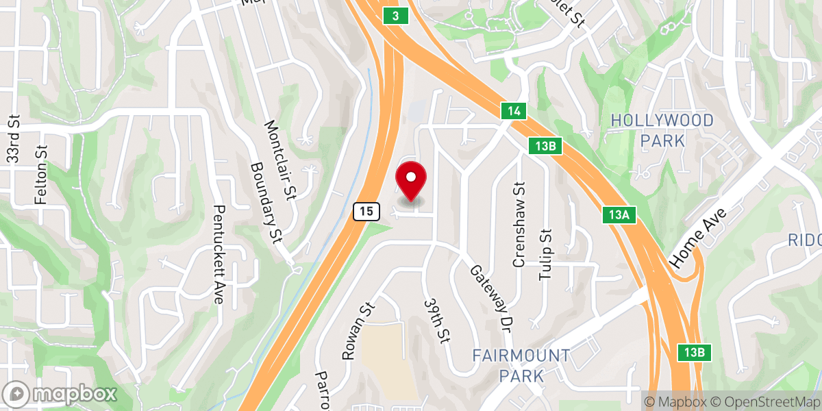 Map showing location of San Diego First Church of the Brethren