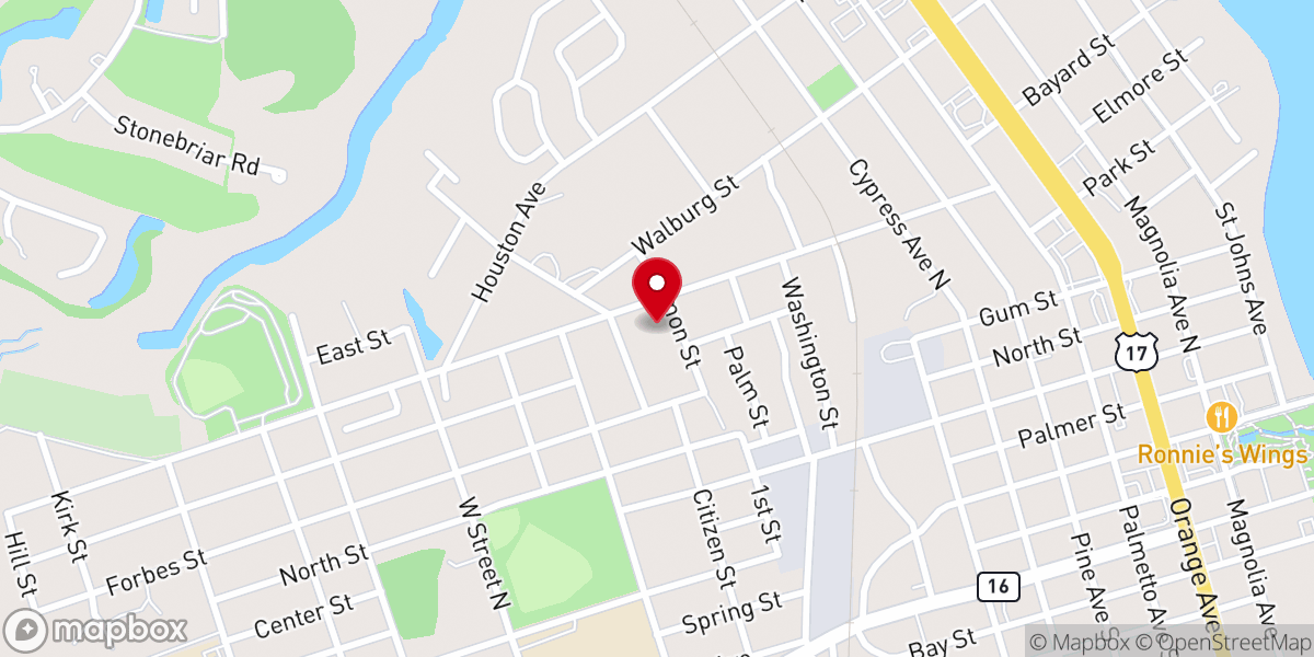 Map showing location of Food Pantry of Green Cove Spgs