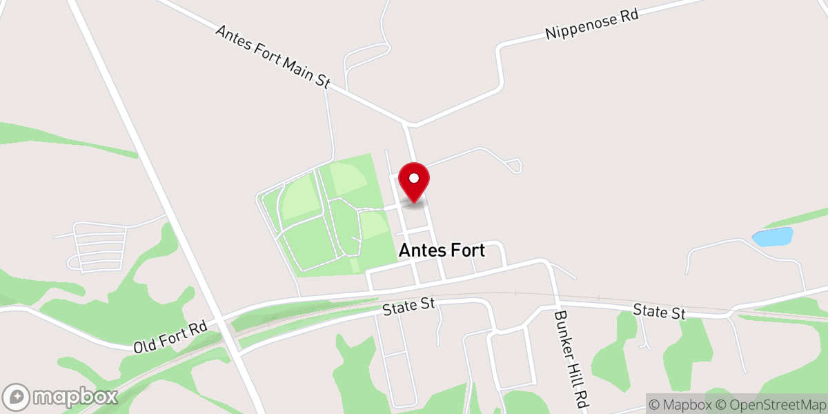 Map showing location of Antes Fort Methodist Church