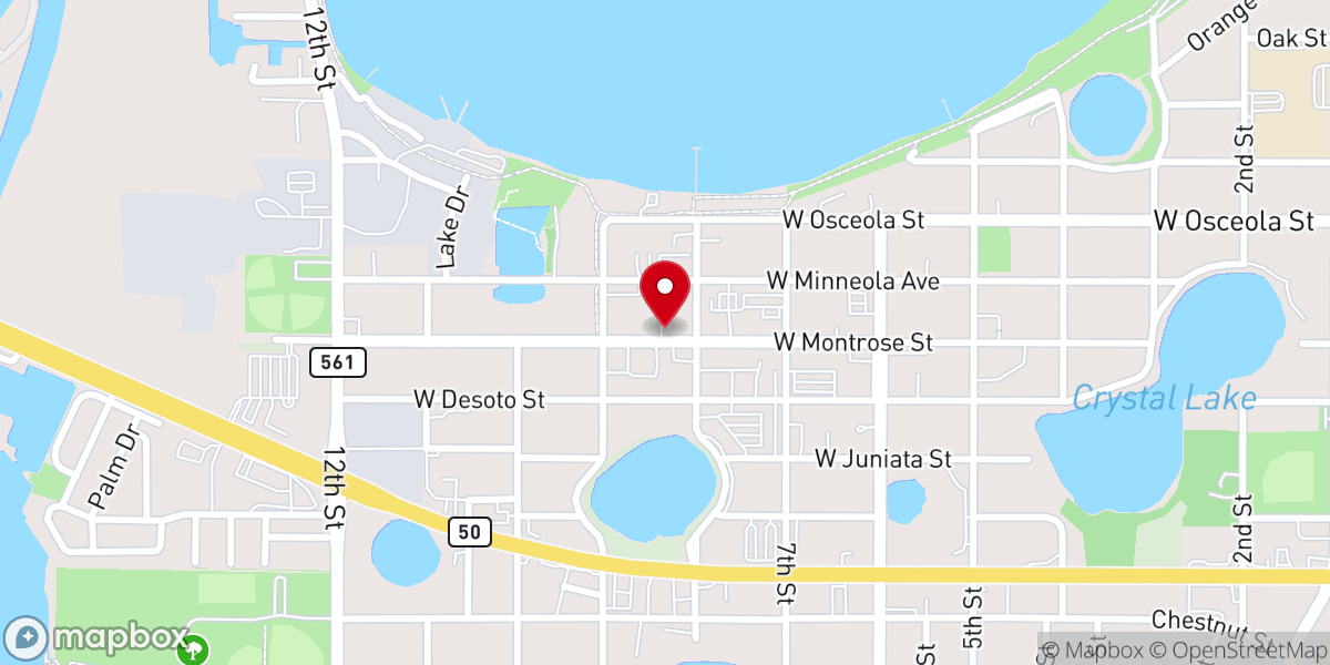 Map showing location of Agape Church- Clermont