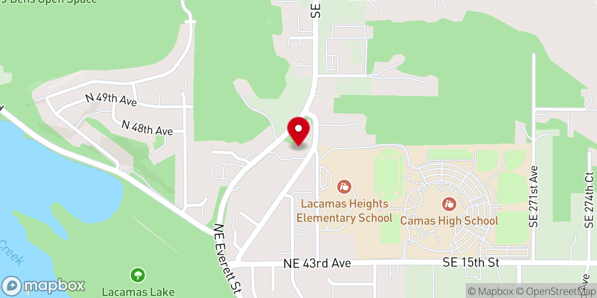Map showing location of Lacamas Heights Baptist Church
