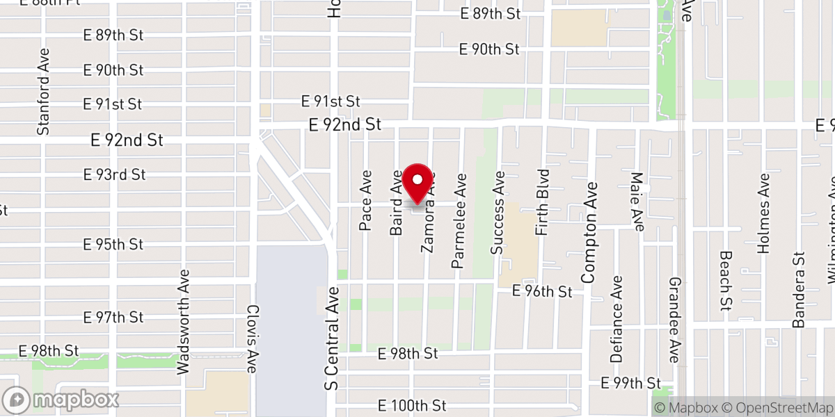 Map showing location of Mt. Olive 2nd Missionary Baptist Church
