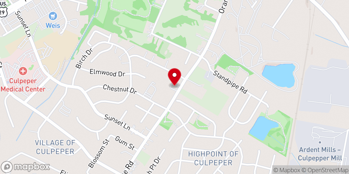 Map showing location of Hope Community Church of the Nazarene