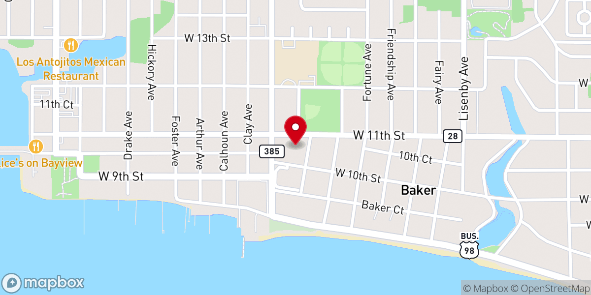 Map showing location of St. Andrew United Methodist Church