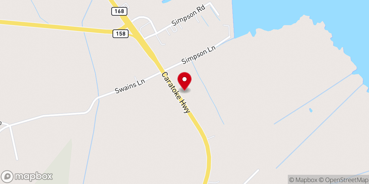Map showing location of Gallop Memorial Chapel Currituck