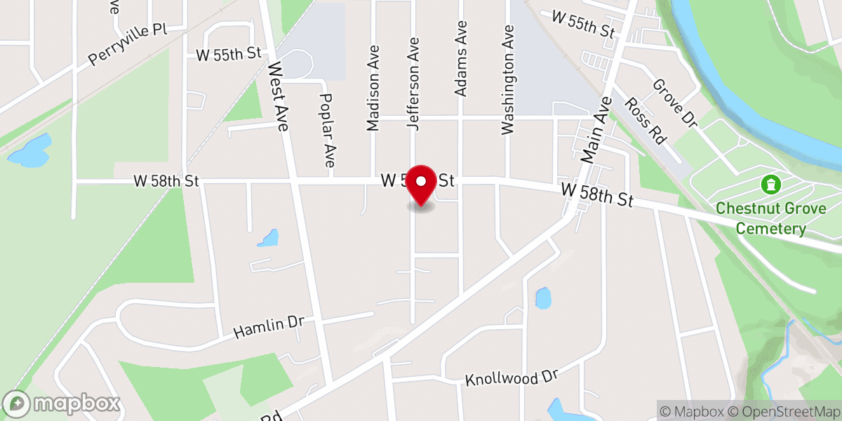 Map showing location of Harris Memorial Presbyterian Church