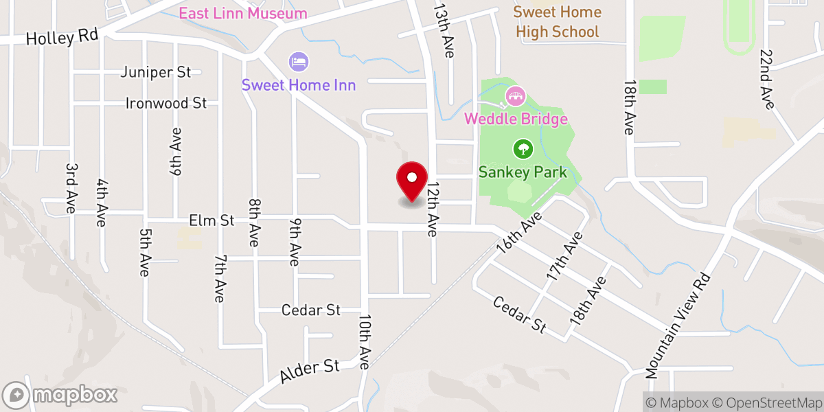 Map showing location of Elm Street Baptist Church