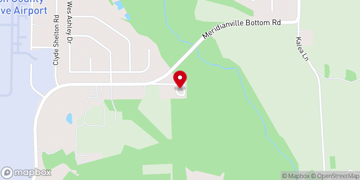 Map showing location of Meridianville Bottom PB Church