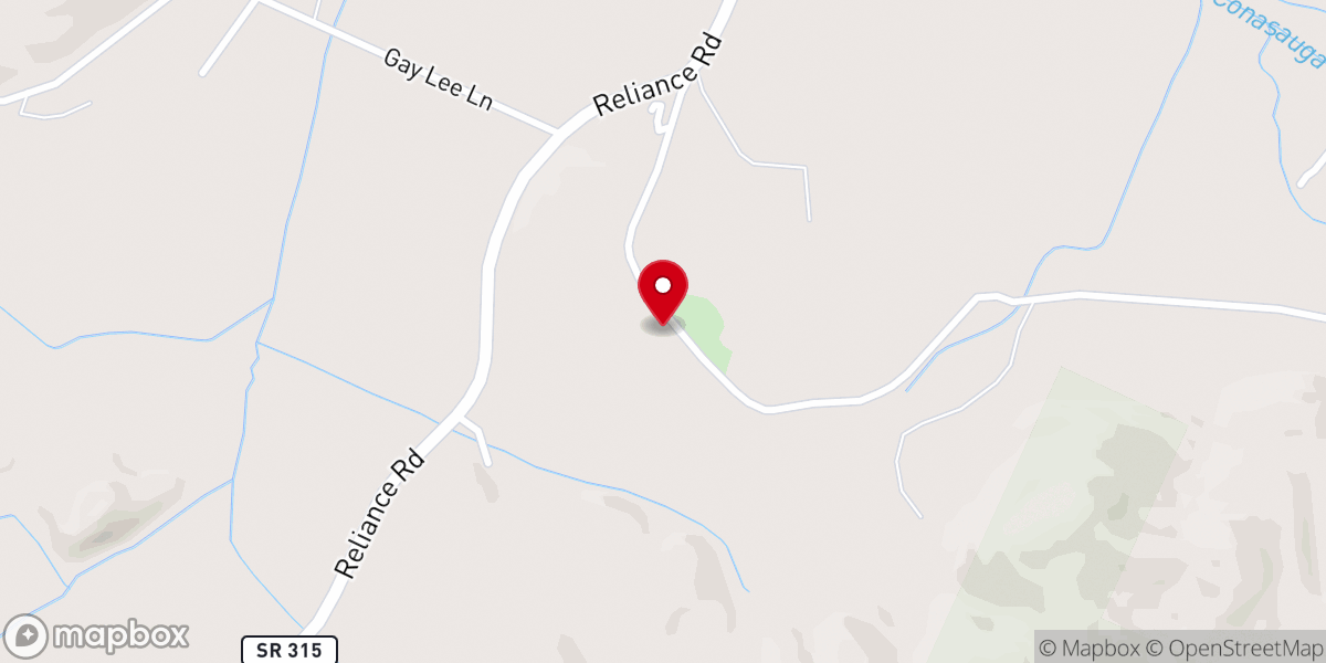 Map showing location of Rural Vale Baptist Church