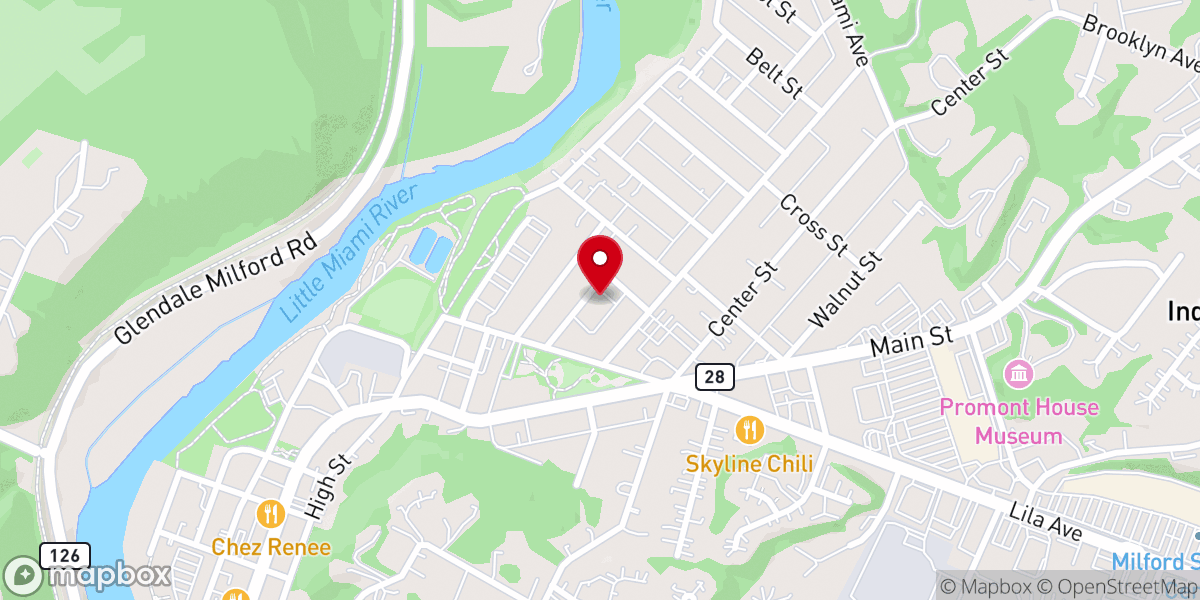 Map showing location of Miami Baptist Church