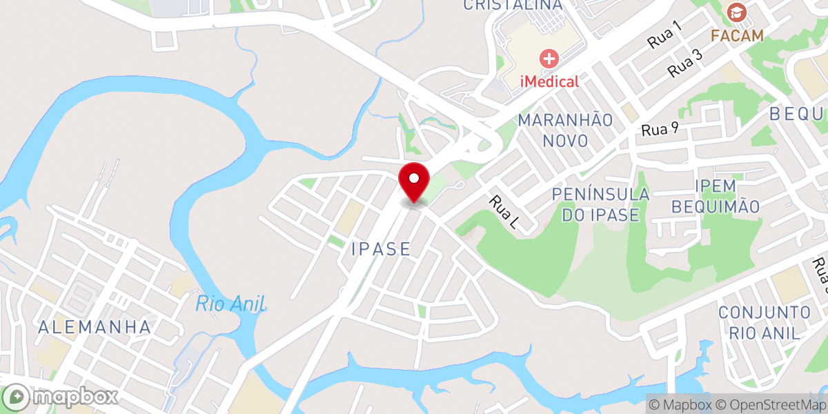 Map showing location of Igreja Batista da Ilha
