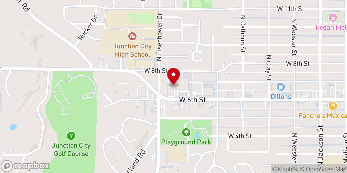 Map showing location of B&B Theatres Junction City Gem