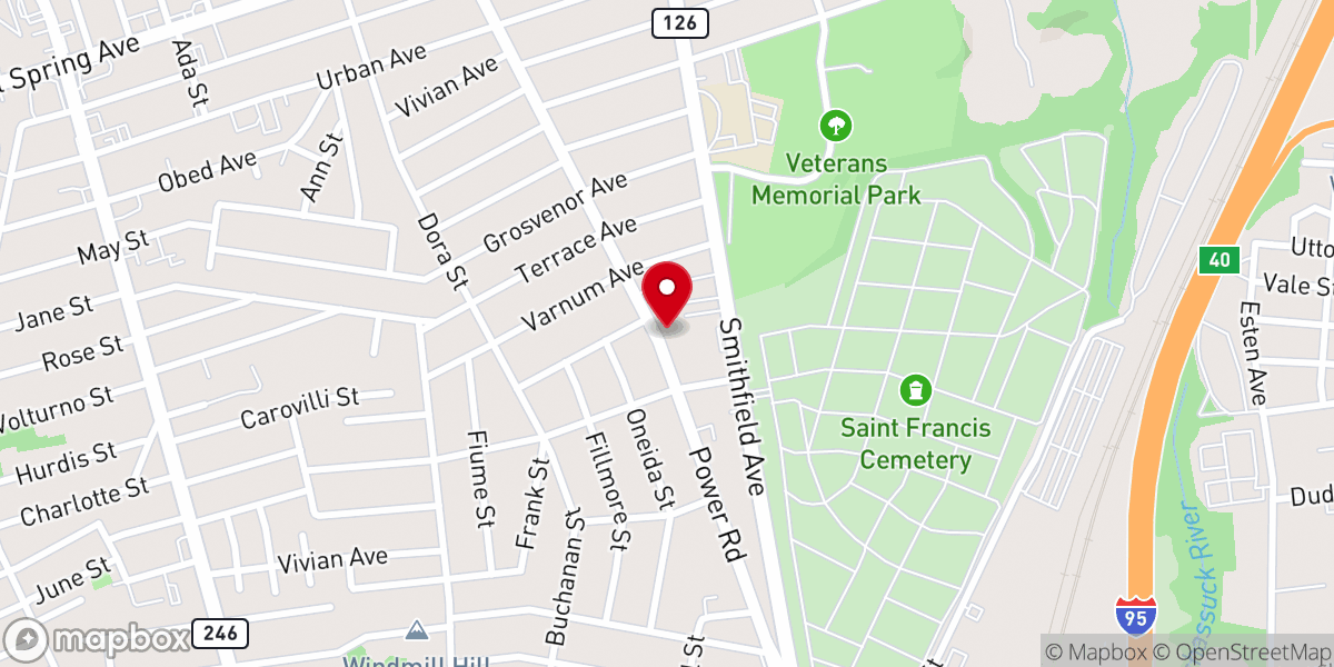 Map showing location of Iglesia Pentecostal Monte Sinai