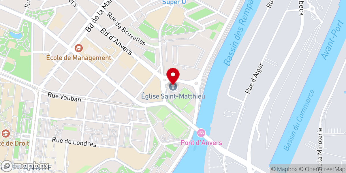 Map showing location of Église de Saint-Matthieu