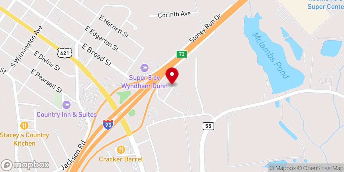 Map showing location of Black River Church