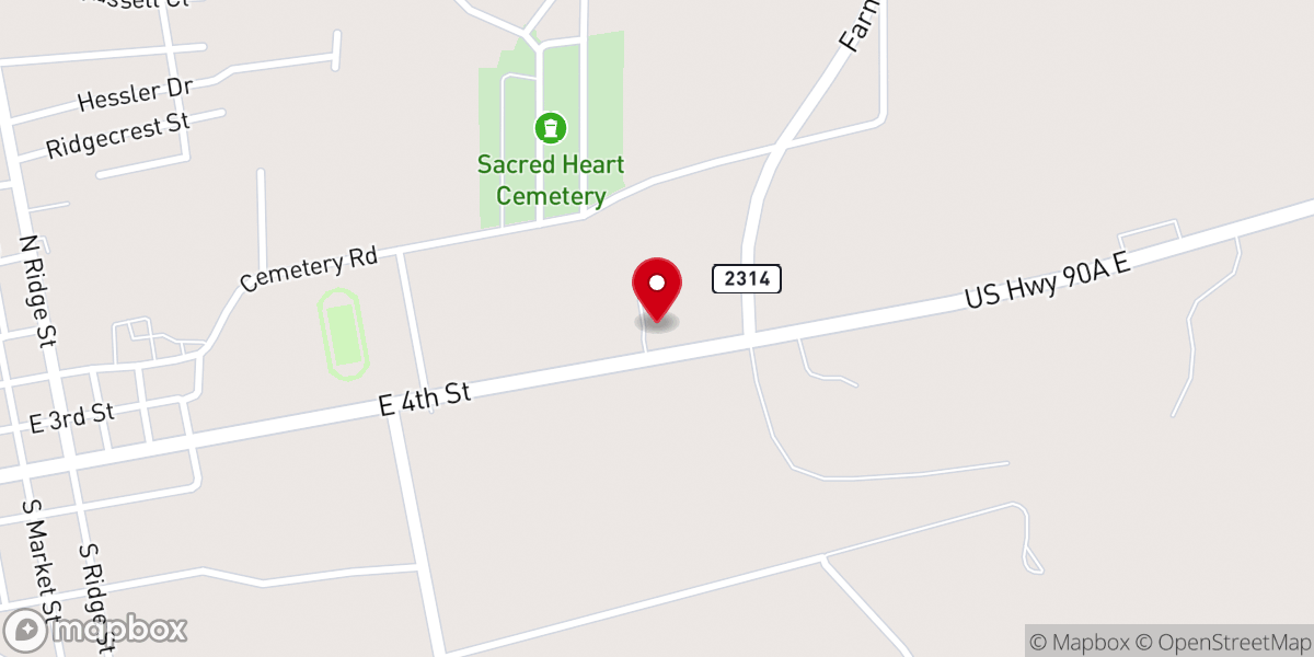 Map showing location of Lavaca Assistance Ministry