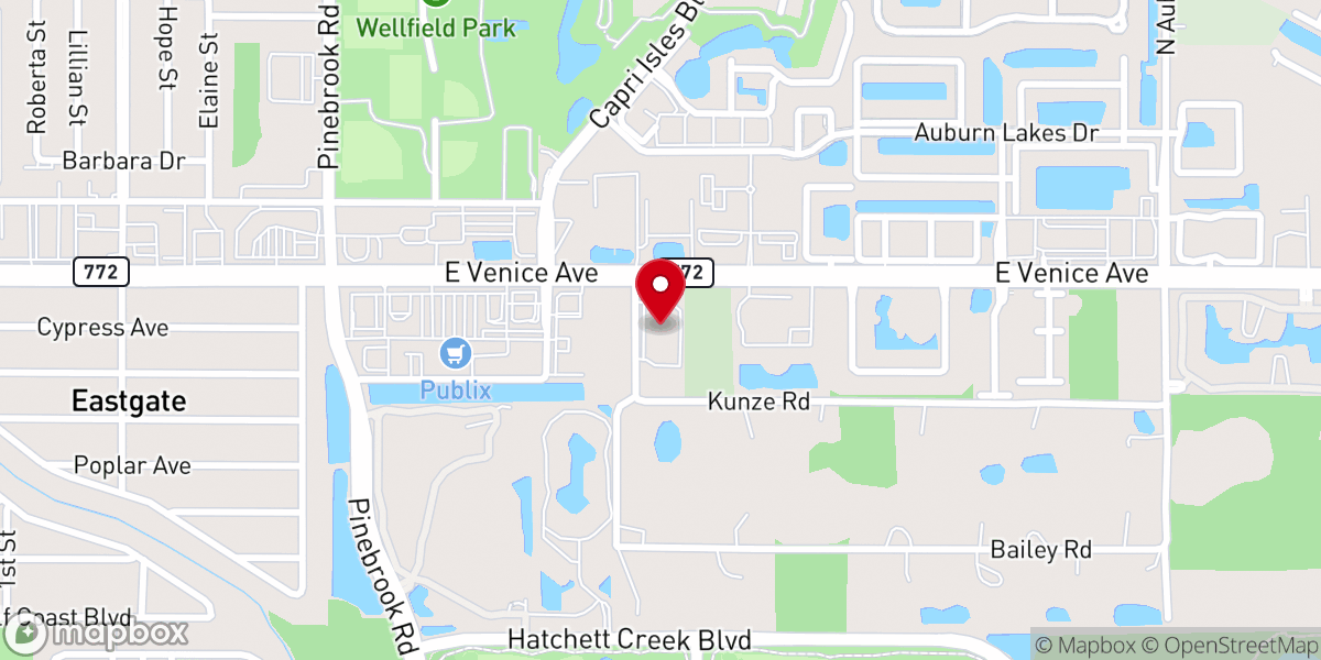 Map showing location of Connect Worship Service